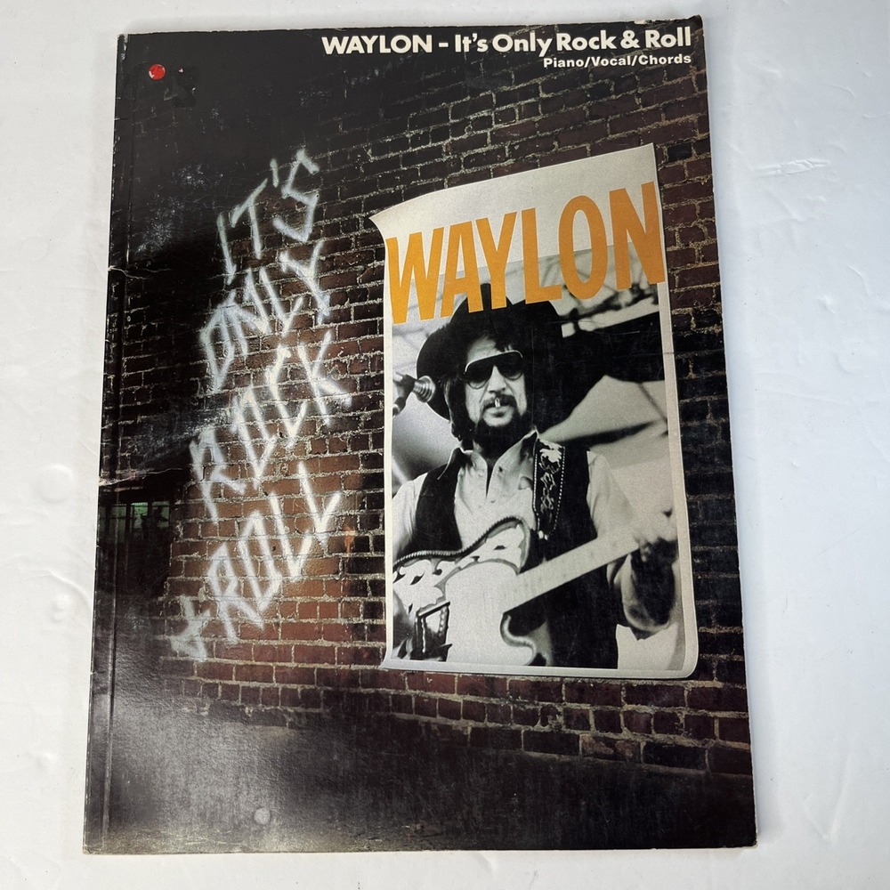 Rare Vintage Waylon Jennings Songbook It's Only Rock & Roll 1983 Piano Chords